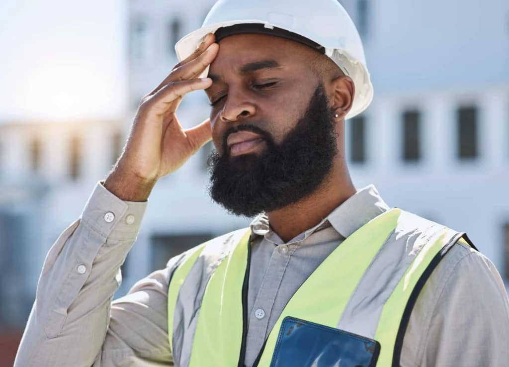 Home 5 A construction builder looking confused.